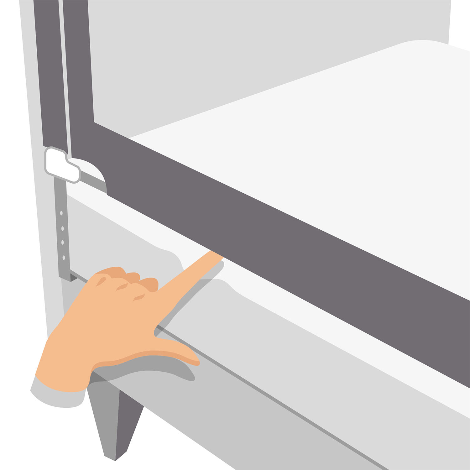 Set 2 barandas Gris 105x190 cm Altura colchón hasta 27 cm - Imagen 18