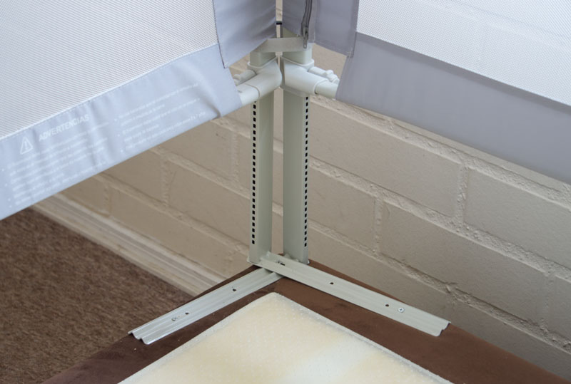 Set 3 barandas de seguridad Gris para cama 2 Plazas 150x190x150 cm + soporte lateral 190 cm Altura colchón hasta 38 cm - Imagen 12