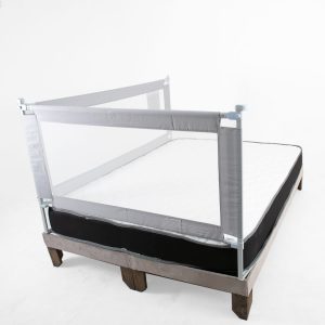 Set 2 barandas Gris para cama 1 ½  plaza 100x190 cm Altura colchón hasta 27 cm