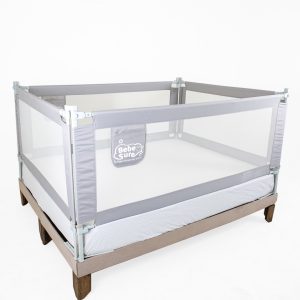 Set 4 barandas Gris Para cama Queen 160x160x200x200 cm Altura colchón hasta 27 cm
