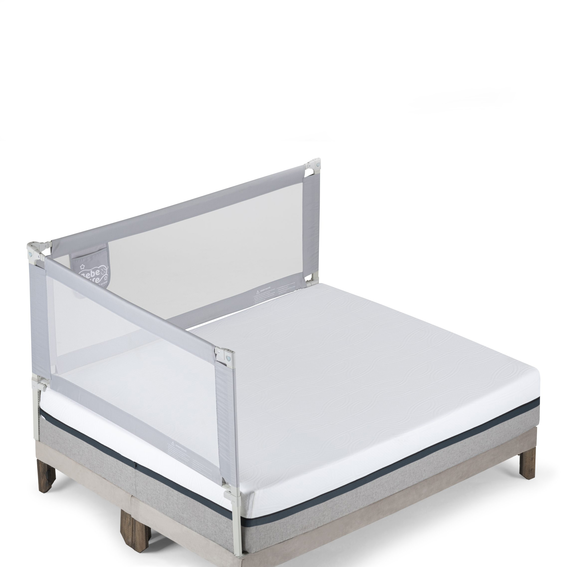 Set 2 barandas Gris Para cama 1 Plaza y media 90x190 cm Altura colchón hasta 38 cm